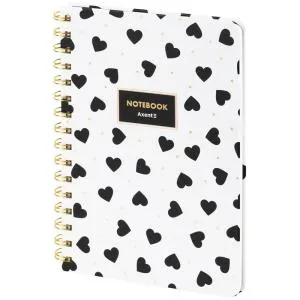 Блокнот AXENT на спирали твердая обложка А5 80 л клетка Black&White 8470-16-A, Блокноты - фото 8