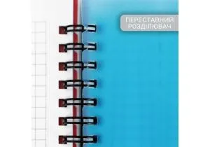 Блокнот Panda OPTIMA B6 пластиковая обкл с разделителями 100 л клетка O20358-12, Блокноты - фото 2