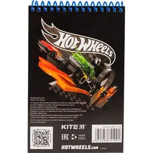 Блокнот пластиковый А6 48 листов нелинованный Hot Wheels Kite HW19-196 - Фото 1