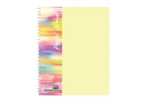Блокнот ECONOMIX В5 пластикова обкладинка фактура пісок збоку спіраль 60 л клітинка асорті пастель E20315, Блокноти - фото 1