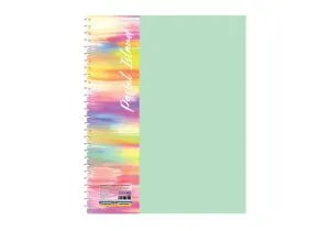 Блокнот ECONOMIX В5 пластикова обкладинка фактура пісок збоку спіраль 60 л клітинка асорті пастель E20315, Блокноти - фото 3