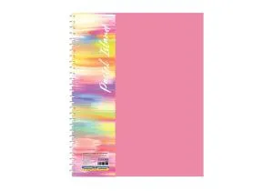 Блокнот ECONOMIX В5 пластикова обкладинка фактура пісок збоку спіраль 60 л клітинка асорті пастель E20315, Блокноти - фото 4
