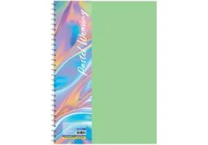 Блокнот ECONOMIX В5 пластиковая обложка фактура ткань боковая спираль 60 л клетка ассорти пастел E20313, Блокноты - фото 2