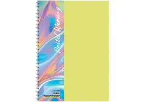 Блокнот ECONOMIX В5 пластиковая обложка фактура ткань боковая спираль 60 л клетка ассорти пастел E20313, Блокноты - фото 3