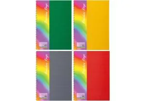 Блокнот Радуга Optima B5 спираль пластиковая обкл 60 л клет ассорти O20346, Блокноты