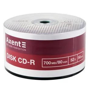 CD-R AXENT 700 МБ/80 хв 52X bulk-50 8102-A, Компакт диски