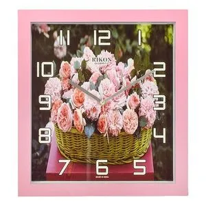 Часы Rikon 10651 PIC Pink Flower, Настенные часы