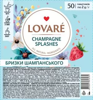 Чай бленд чорного та зеленого LOVARE Champagne splashes 2г х 50шт lv.16232