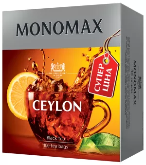 Чай черный МОNОМАХ CEYLON TEA СУПЕР ЦЕНА 1.5г*100 пакет mn.11398