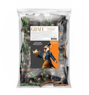 Чай черный байховый GRAFF 100г 2г 50 кадди-пакет English Breakfast gr.11990, Чёрный