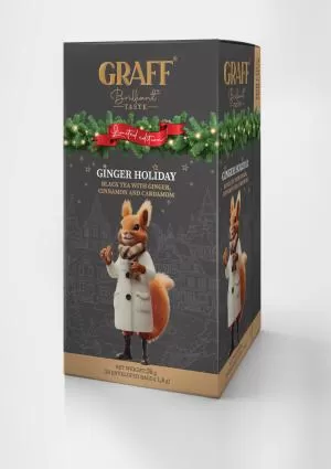 Чай чорний байховий з імбирем корицею та кардамоном GRAFF Ginger holiday 36г сашет gr.11433