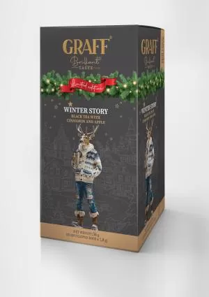 Чай чорний байховий з корицею та яблуком GRAFF Winter story 36г сашет gr.11426