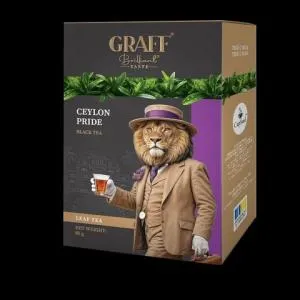 Чай черный GRAFF листовой 80 картон Ceylon pride Гордость Цейлона gr.11846, Чёрный