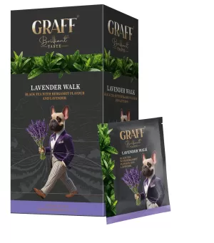 Чай чорний з ароматом лаванди та бергамоту GRAFF Lavender walk 30г сашет gr.10658