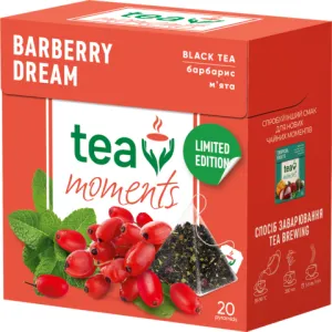 Чай черный Tea Moments с барбарисом и мятой 1.8г 20 пирамидки Barberry Dream tm.03644, Чёрный