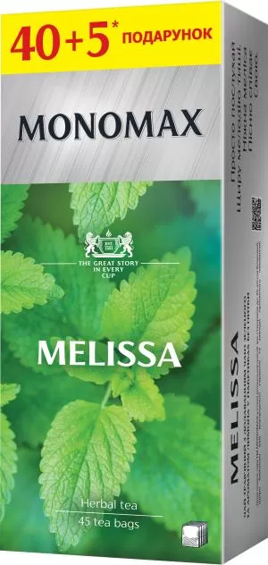 Чай зеленый МОNОМАХ MELISSA 1.3г*45 пакет mn.75923