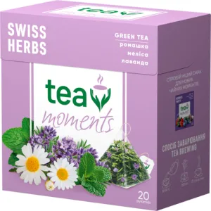 Чай зеленый Tea Moments 1.7г 20 пирамидки Swiss Herbs tm.02944, Зелёный