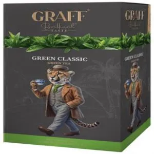 Чай зеленый байховый GRAFF 36г 20 1.8г сашет Green Classic Классический зеленый gr.11501, Зеленый чай