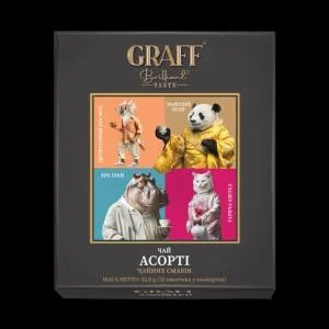Чай зелений та чорний байховий GRAFF асорті, 52.8 г 1.65г 32 пак-саші Асорті чайних смаків gr.11709, Зелений