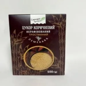 Сахар коричневый Саркара нерафинированный тростниковый 500г коробка 60004, Сахар