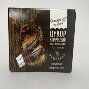 Сахар коричневый Саркара тростниковый в стиках 5гр 100шт 500г коробка 60003, Сахар