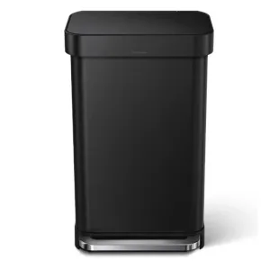 Урна Atma 45л прямокутний з педаллю чорна мішки M CW2092, Контейнери та урни - фото 1