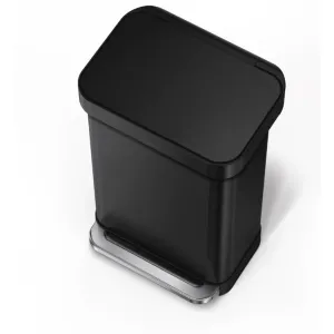 Урна Atma 45л прямокутний з педаллю чорна мішки M CW2092, Контейнери та урни - фото 2