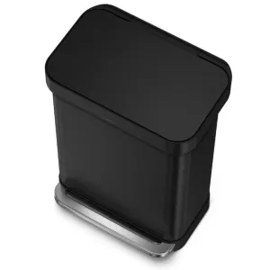 Урна Atma 55л з педаллю чорна матова нержавіюча сталь мішки Q CW2103, Контейнери та урни - фото 2