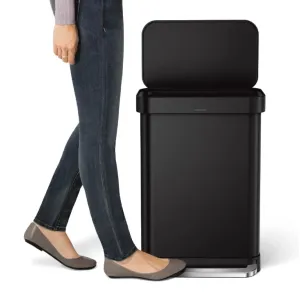 Урна Atma 55л з педаллю чорна матова нержавіюча сталь мішки Q CW2103, Контейнери та урни - фото 3