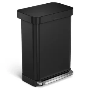 Урна Atma 55л з педаллю чорна матова нержавіюча сталь мішки Q CW2103, Контейнери та урни - фото 4