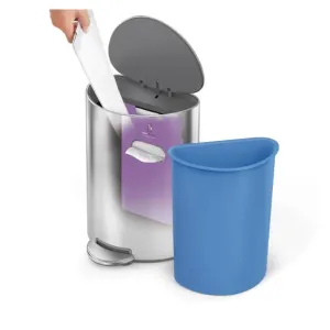 Урна ATMA 6л із педалю сатин нержавіюча сталь мішки B CW2106, Контейнери та урни - фото 4