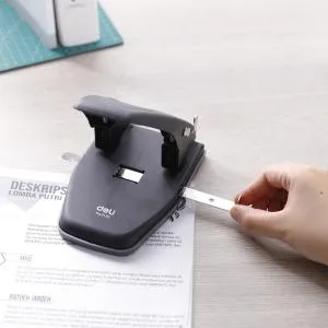 Діркопробивач металевий Deli на 2 отвори 25 листів E0139, Дироколи - фото 3