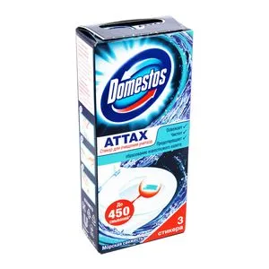 Гель Domestos СТИКЕР, морская свежесть, 3шт (30г) для унитазов, писсуаров 0155621