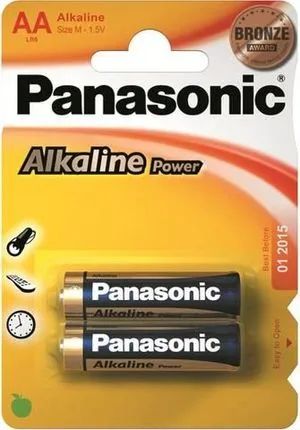 Елемент живлення (батарейки) Panasonic ALKALINE POWER LR6 AA - Фото 1