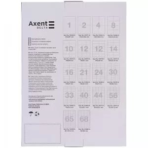 Етикетки з клейким шаром 70х25.4 Delta by Axent D4467-A 33 штуки 100 аркушів - Фото 1