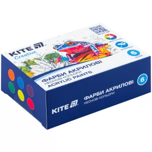 Фарби акрилові неонові 6 кол 20 мл Kite Creative K-274