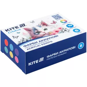 Фарби акрилові пастельні 6 кол 20 мл Kite Creative K-272