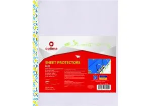 Файл для документів Optima А4+ 40 мкм глянець фактура із жовто-блакитним орнаментом 100 шт/уп O35104, З файлами