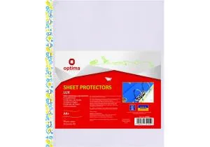 Файл для документів Optima А4+ 40 мкм глянець фактура із жовто-блакитним орнаментом 20 шт/уп O35105, З файлами