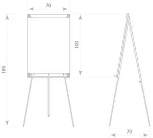 Флипчарт Попчарт магнитно-маркерный в алюминиевой рамке на треноге 2х3 TF01/70 70x100 см - Фото 1