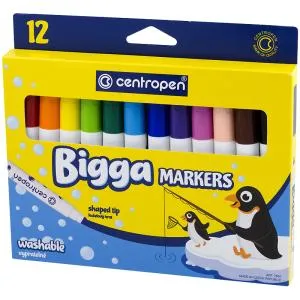 Фломастери CENTROPEN 7650 Bigga набір 12 шт 7650/12, Фломастери