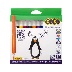 Фломастеры брашевые ZiBi JUMBO KIDS Line ZB.2822 12 цветов