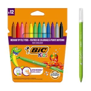 Фломастеры BIC Kid Coleour 12 цветов bc975110, Фломастеры