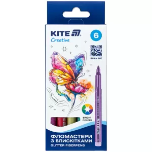 Фломастери з блискітками 6 шт Kite Creative K-1147