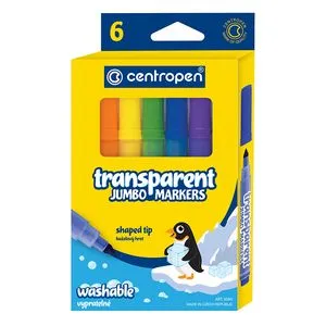 Фломастери 8580 JUMBO TRANSPARENT набір 6шт Centropen 8580/06