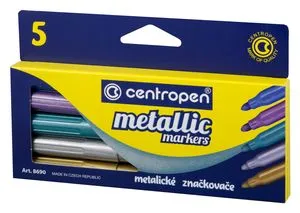 Фломастери Metallic набір 5 шт. Centropen 8690/5