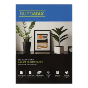 Фотобумага Buromax глянцевая PRO 10х15см 230 г/м2 100 л BM.2230-6100K, Фотобумага для принтеров