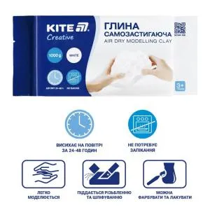 Глина самозастывающая Kite Creative белая 1000 гр K-290, Пластилин - фото 4