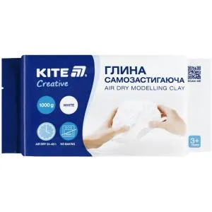 Глина самозастывающая Kite Creative белая 1000 гр K-290, Пластилин