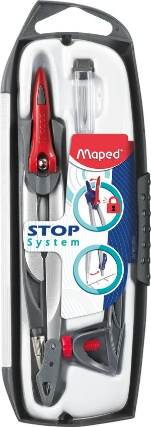 Готовальня STOP SYSTEM 3 предмета блістер Maped MP.196100 асорті - Фото 1